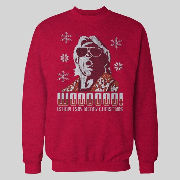 RIC FLAIR CHRISTMAS SWEATER STYLE SWEATSHIRT SICK - Picture 2 of 2